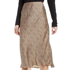 Leith (Nordstrom) Leopard Print Skirt